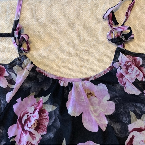 INC international concepts floral cold shoulder beaded neckline top size small - Picture 7 of 9